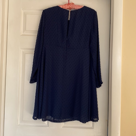 CeCe Navy Blue Dress with Navy Blue Dots Size 10 - Picture 3 of 3